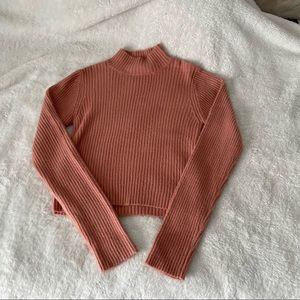 pink windsor mock/ turtle neck sweater